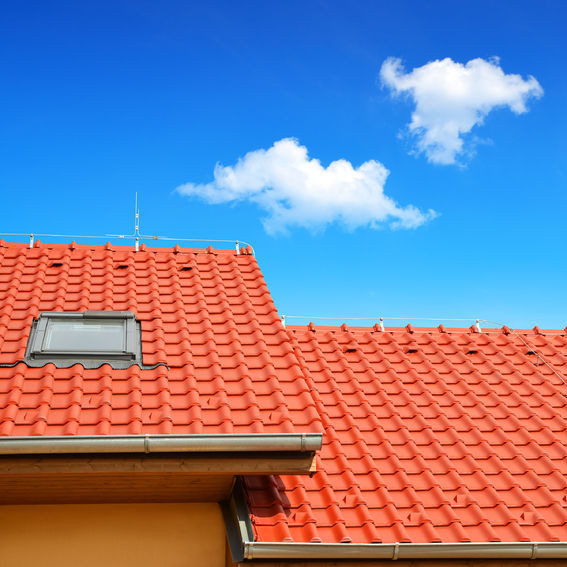 A Roof With Red Tiles. 