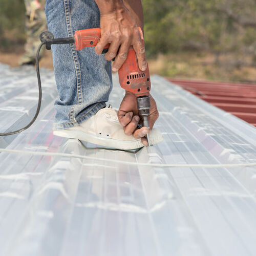 metal corrugated roof work