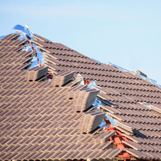 A Roof With Concrete Tiles.